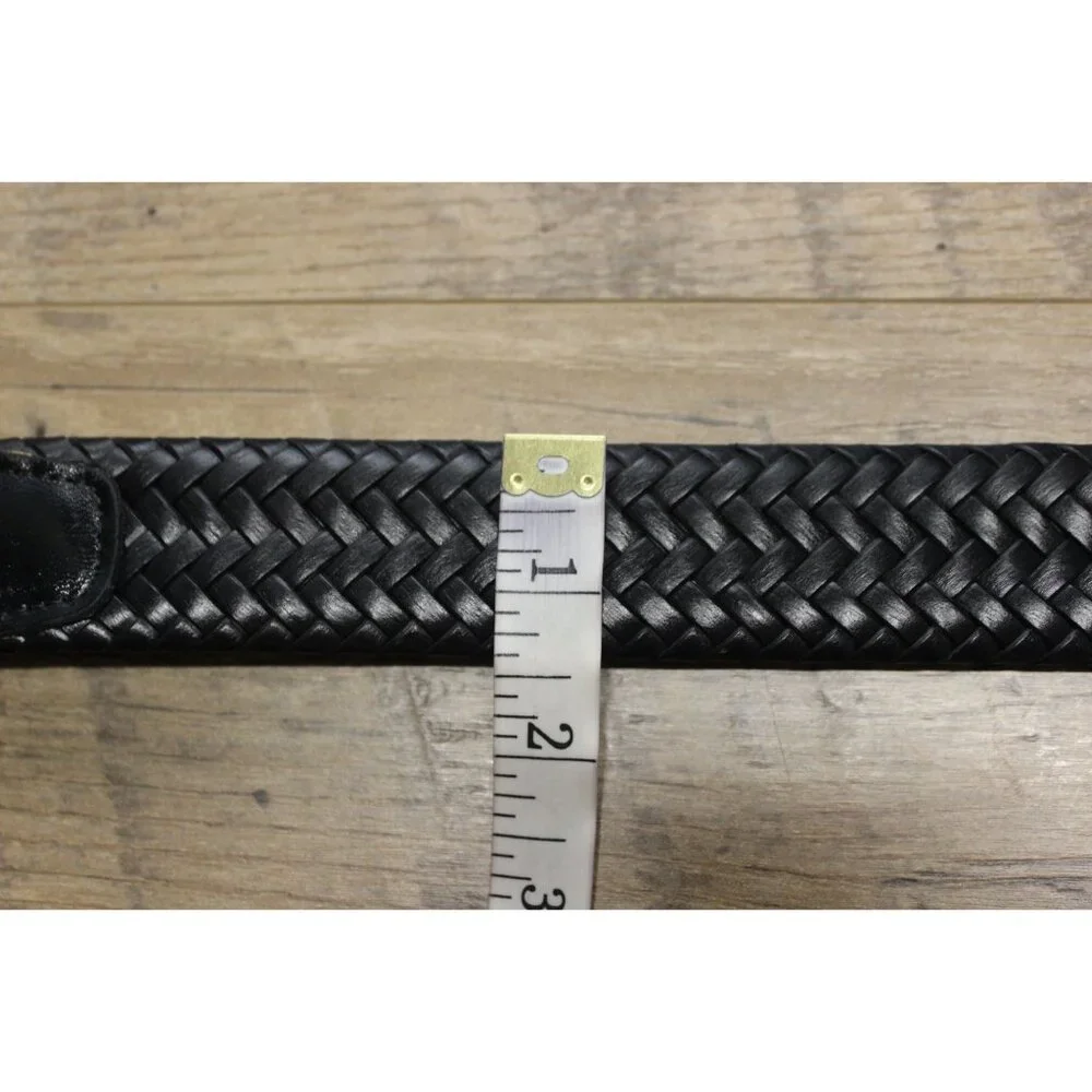 GF men's braided black leather casual dress belt 50‎ / 52